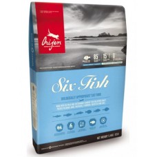 Orijen Six Fish Сухой корм с сардиной, хеком, скумбрией и другой рыбой для кошек, упаковка 5.4 кг, на развес 1 кг