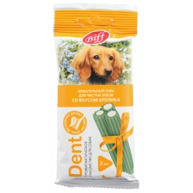 Titbit Dent Жевательный снек для чистки зубов со вкусом кролика для собак средних пород, 3 шт, 50 г