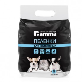 Gamma Пеленки одноразовые впитывающие для животных, 400 x 600 мм, (упаковка 30 шт), поштучно