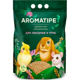 AromatiPet Древесный наполнитель для грызунов и птиц, 1.5 кг / 2.5 л