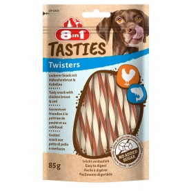 8in1 Лакомство Tasties Twisters из курицы и трески для собак, 85 г