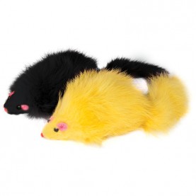 Triol Игрушка Мышь цветная желтая/черная для кошек, 70-75 мм