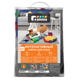 Gamma Интерактивный коврик "Полянка" для собак 3в1, 50 х 55 см