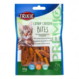 Trixie Лакомство кусочки курицы с кошачьей мятой для кошек, 50 г
