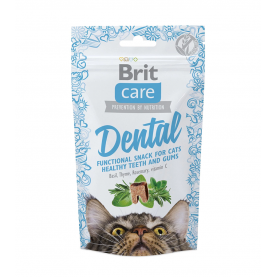 Brit Care Dental лакомство с индейкой для кошек, 50 гр.