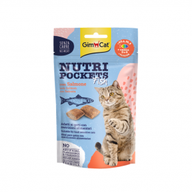 GimCat Лакомство для кошек Подушечки с лососем, 60 г
