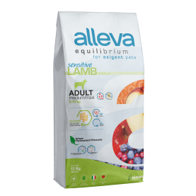 Alleva Equilibrium Sensitive Medium/Maxi Adult Сухой корм для собак с ягненком и рыбой, 12 кг