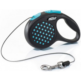 Flexi Design Поводок-рулетка синяя с лентой для собак, размер М (до 25 кг), 5 м