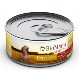 BioMenu SENSITIVE Консервы для собак Перепелка, 100гр