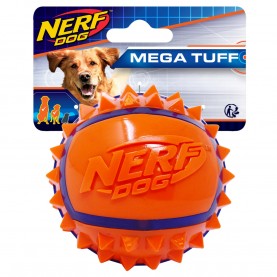 NERF Игрушка для собак, Мяч из термопластичной резины с шипами, сине-оранжевый, 9 см