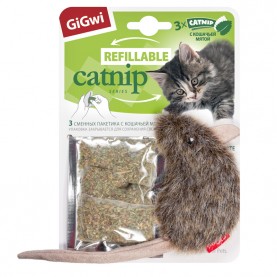 Gigwi Игрушка мышка с кошачьей мятой для кошек, 10 см