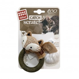 Gigwi Fox Catch & Scratch Eco Игрушка для кошек Лисичка с кольцом из мататаби, 11 см