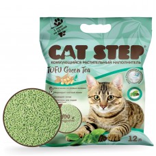 CAT STEP Tofu Green Tea Наполнитель комкующийся растительный, 12 л