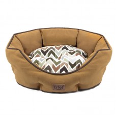 Triol Лежанка овальная "Осенняя классика" M, коричневая, 570 x 520 x 180 мм
