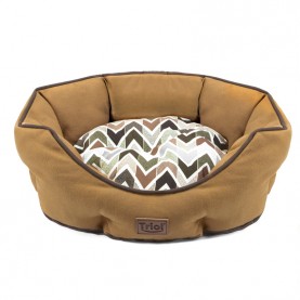 Triol Лежанка овальная "Осенняя классика" M, коричневая, 570 x 520 x 180 мм