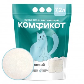 КОМФИКОТ Наполнитель силикагелевый впитывающий, без аромата, 7.2 л