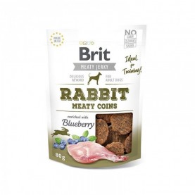 Brit Meaty Jerky лакомство медальоны из кролика и курицы для собак, 80 г