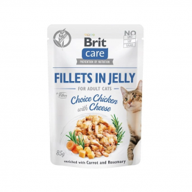 Brit Care Влажный корм для кошек Курица и сыр в желе, 85 г