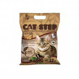CAT STEP Tofu Latte Наполнитель комкующийся растительный, 12 л