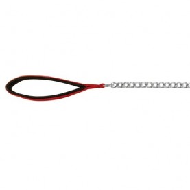 Trixie Поводок-цепь металл, с нейлоновой ручкой, красный, 1 м/4 мм