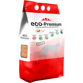 Eco-Premium Персик Наполнитель древесный комкующийся для кошачьего туалета, 1.9 кг (5 л)