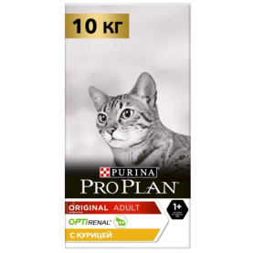 Purina Pro Plan Сухой корм с курицей для взрослых кошек, 10 кг