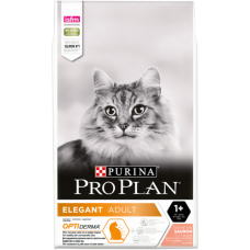 Purina Pro Plan Elegant Сухой корм с лососем для взрослых кошек, упаковка 10 кг