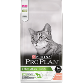 Purina Pro Plan Sterilised Сухой корм с лососем для стерилизованных кошек, упаковка 10 кг