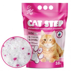 CAT STEP Arctic Pink Наполнитель впитывающий силикагелевый, 3.8 л