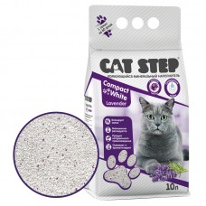 CAT STEP Compact White Lavender Наполнитель комкующийся минеральный, 10 л