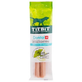 Titbit Dental+ Лакомство Снек с мясом индейки для собак средних пород, 85 г