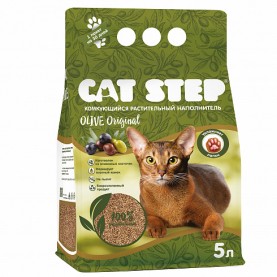 CAT STEP Olive Original Наполнитель комкующийся растительный, 5 л