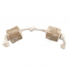 COFFEE WOOD Игрушка для крупных собак "Канатная гантель с кофейными бочонками, 2XL