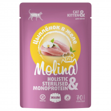 MOLINA Holistic Паучи с цыпленком в желе для котят, 70 г