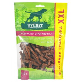 Titbit Лакомство Говядина по-строгановски XXL (выгодная упаковка) для собак, 310 г