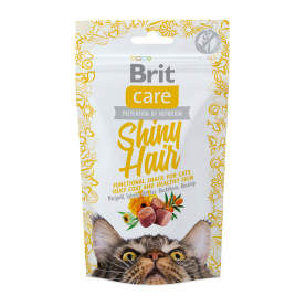 Brit Care Shiny Hair лакомство с лососем для кошек, 50 гр.
