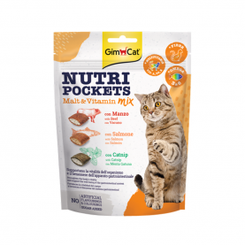 GimCat Лакомство для кошек Подушечки мультивитаминный микс, 150 г