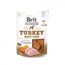 Brit Meaty Jerky лакомство медальоны из индейки и курицы для собак, 80 г