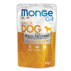 Monge Grill Влажный корм с курицей и индейкой для щенков от 2 мес., 100 г