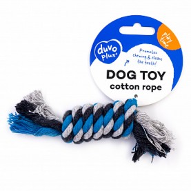 DUVO+ Игрушка для собак веревочная с усиленным центром, голубая, 13 см