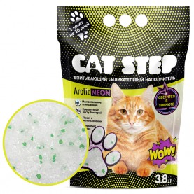 CAT STEP Arctic Neon Наполнитель впитывающий силикагелевый, 3.8 л