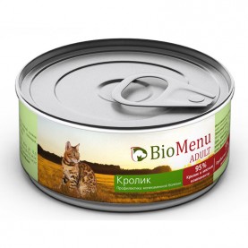 BioMenu ADULT Консервы для кошек мясной паштет с Кроликом, 100гр