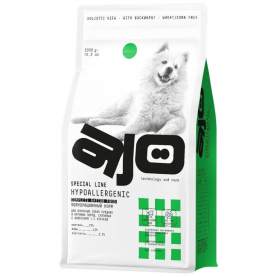 AJO Dog Hypoallergenic Сухой полнорационный корм с олениной, свининой и гречкой для взрослых собак средних и крупных пород, склонных к аллергиям, упаковка 12 кг, на развес 1 кг