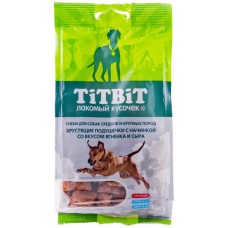 Titbit Лакомство Хрустящие подушечки с мясом ягненка и сыром для собак средних и крупных пород, 95 г