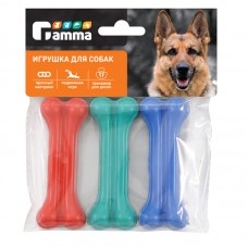 Gamma Игрушка для собак из резины "Кость литая №1", 75 мм, (уп.3шт)