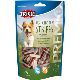 Trixie Лакомство Stripes полоски из курицы и рыбы для собак, 100 г