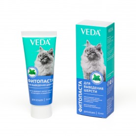 Veda Фитопаста для выведения шерсти для кошек, 75 мл