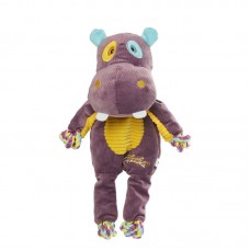 Gigwi PLUSH FRIENDZ Игрушка Бегемот с веревкой для собак, 34 см