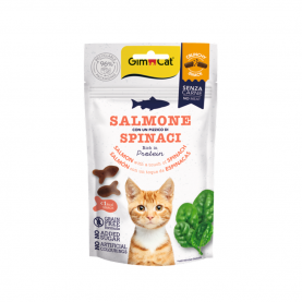 GimCat Лакомство для кошек Хрустящие закуски с лососем и шпинатом, 50 г
