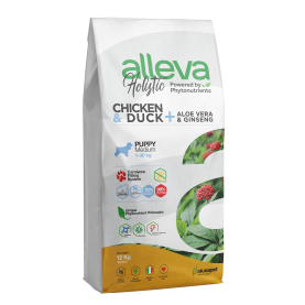 Alleva Holistic Medium Puppy Корм для щенков средних пород с курицей, уткой и алое вера, на развес 1 кг